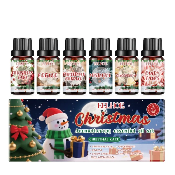 EELHOE Christmas Aromatherapy Fragrance Oil Set — 6 × 10 mL