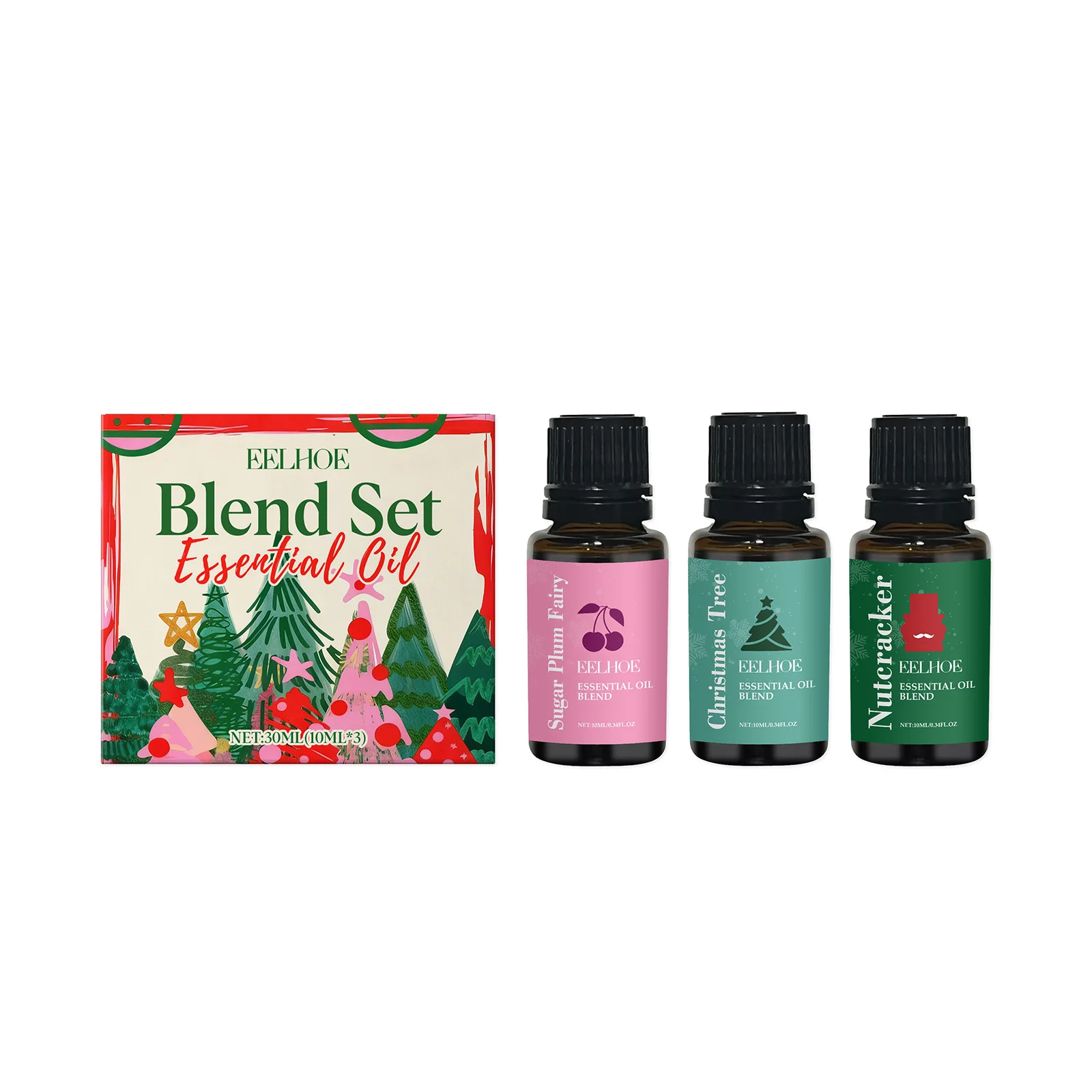 EELHOE Christmas Fragrance Oil Blend Set — 3 × 10 mL