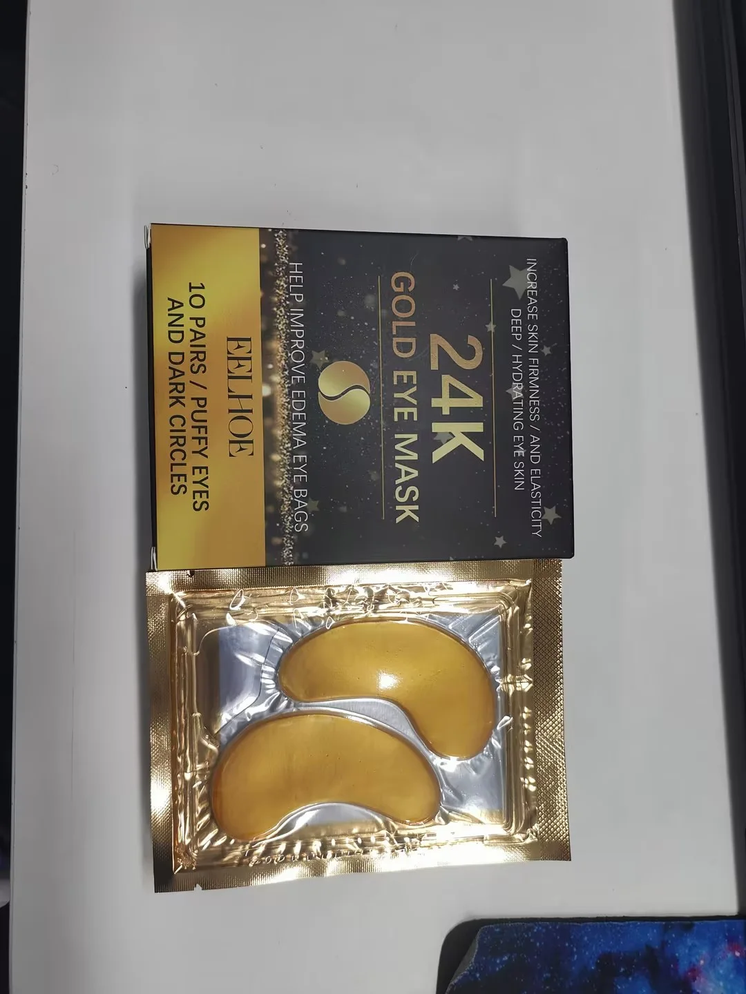 EELHOE Gold Hydrating Under-Eye Gel Pads — 10 Pairs (Travel Pack)